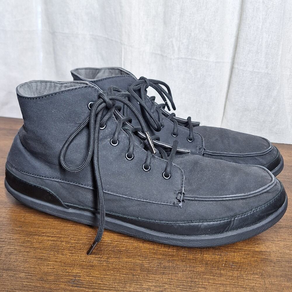 Olukai Nalukai Kappa boots mens 11.5 canvas Hightop shoes black chukka boots